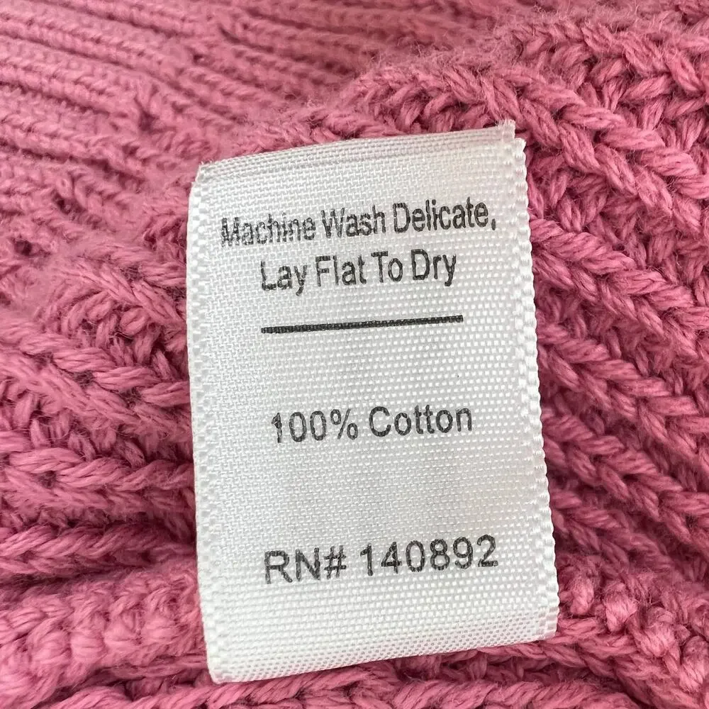 MARINE LAYER Ezra V-Neck Sweater in Light Mauve Pink 100% Cotton Standard Fit S - Picture 8 of 9